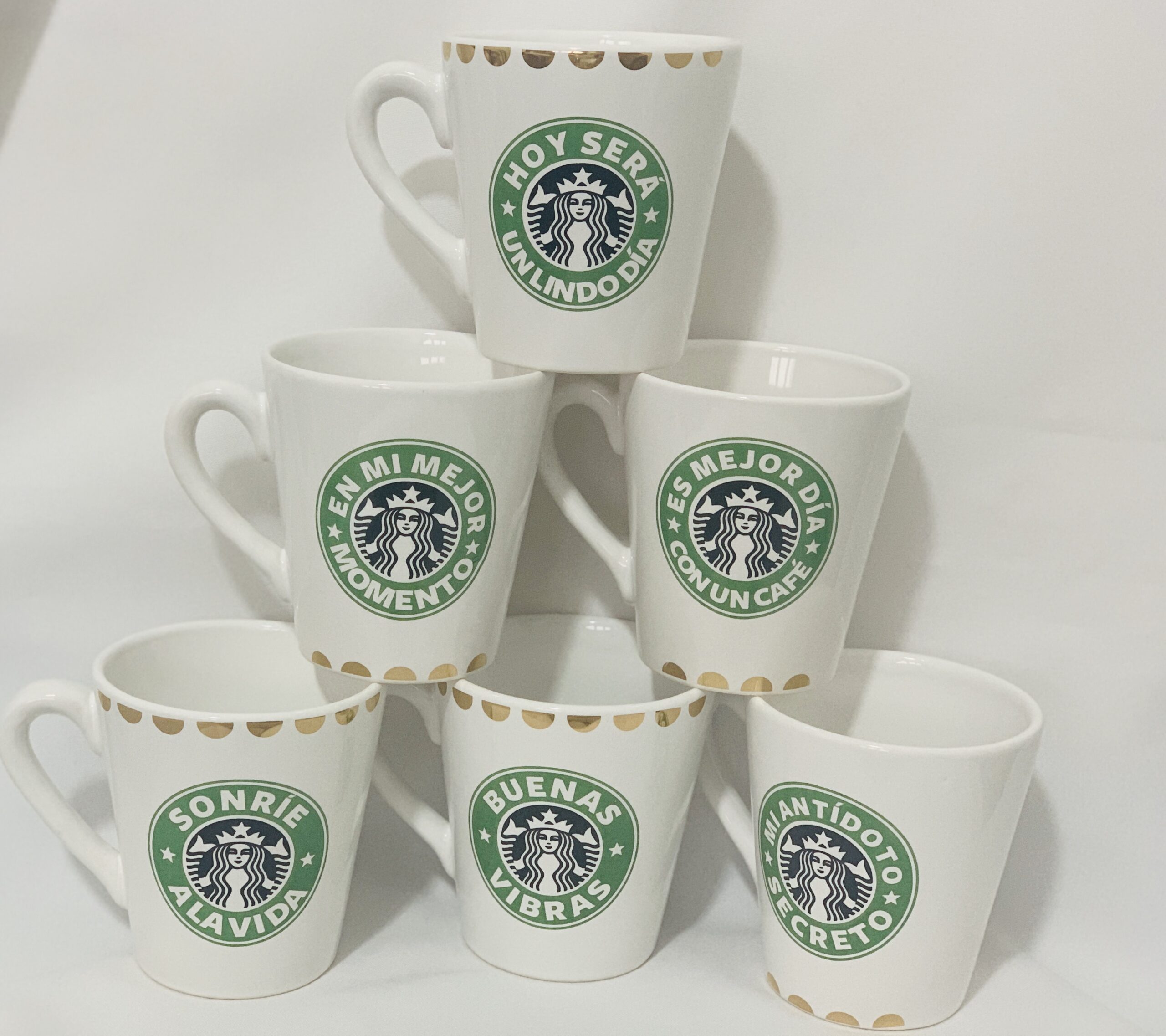 Taza Térmica de Cerámica con Rayas Diseño de Starbucks en CandyCo Tienda  Online
