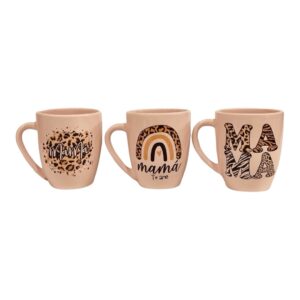 Tazas rosas x3 animal print mamá
