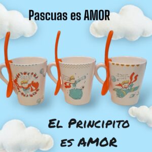Tazas el principito x 3 CON CUCHARA
