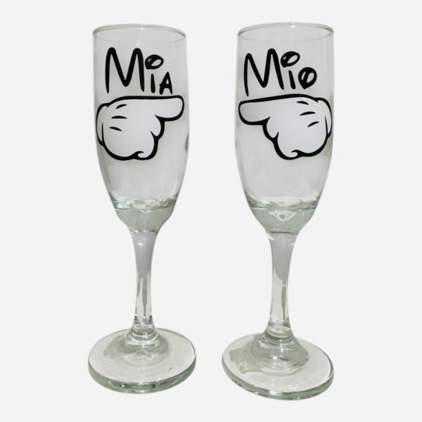 Duo copas champagne MIO MIA manitos mickey-minney