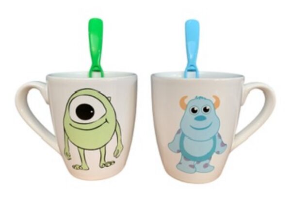 Tazas x2 Mike Wasowski -Sullivan con cucharas