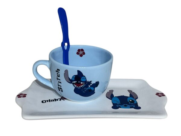 Set Stitch bandeja+ tazon color+ cuchara