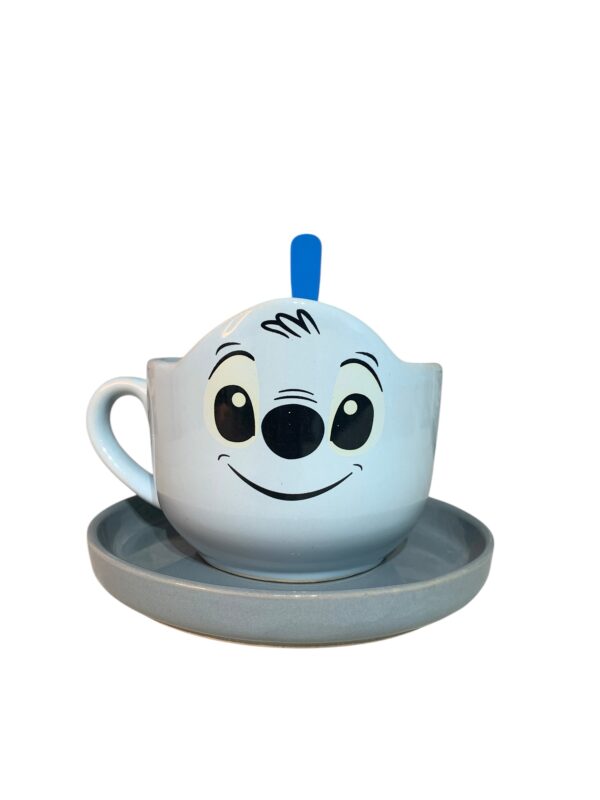 Tazon color con alzada + plato Stitch