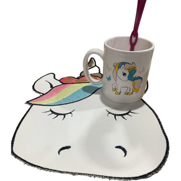 PACK X 10 -Set Mantel+taza+cuchara PRINCESAS-UNICORNIO-FROZEN -STITCH - Imagen 2