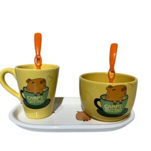 Set Capibara -bandeja-bowls- taza-2 cucharas