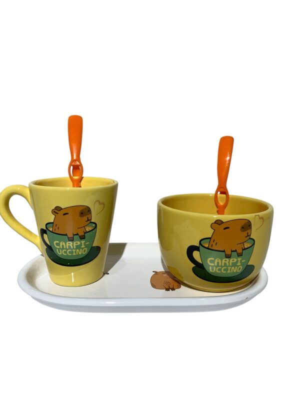 Set Capibara -bandeja-bowls- taza-2 cucharas