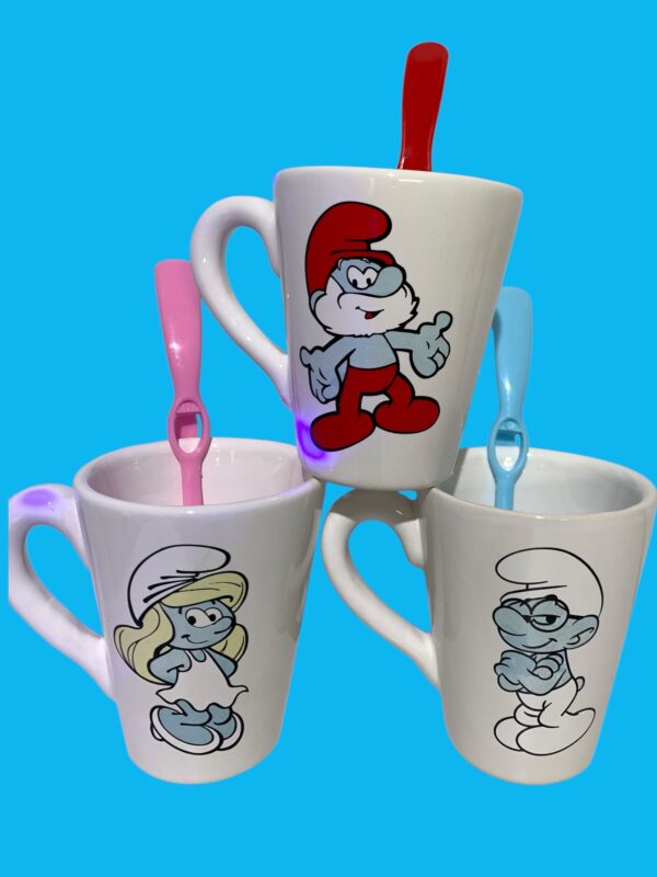 Pack Los PITUFOS ( 3 tazas-3tazones-6 cucharas)