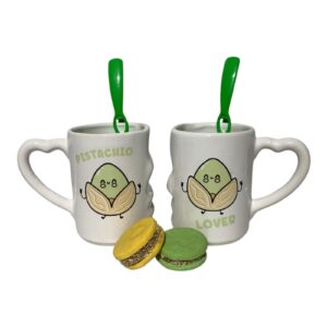 Set encastre PISTACHO + 2  cucharas al tono