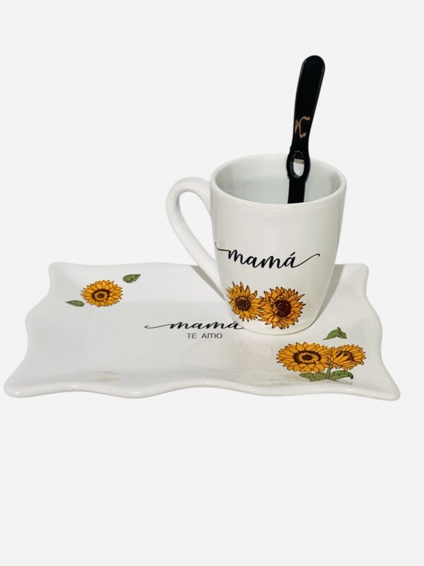 Set flores para mama (bandeja ondulada+taza+cucharas) desplegar para elegir - Imagen 4