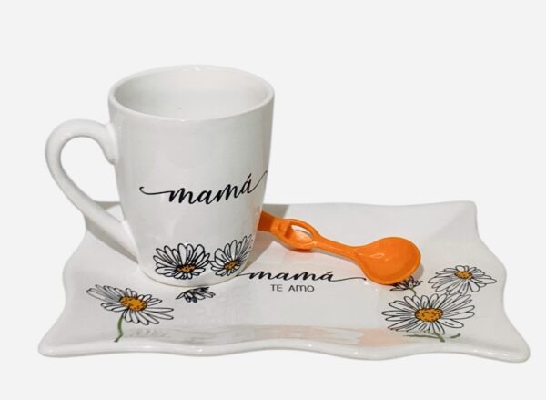 Set flores para mama (bandeja ondulada+taza+cucharas) desplegar para elegir - Imagen 3