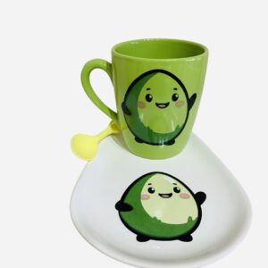 Set verde Pistacho + cuchara al tono (bandeja pistacho)