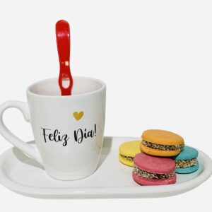 Set Feliz día (taza + bandeja+cuchara)