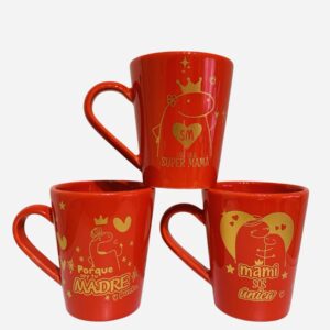 Pack taza roja deco oro mama ( surtidos)