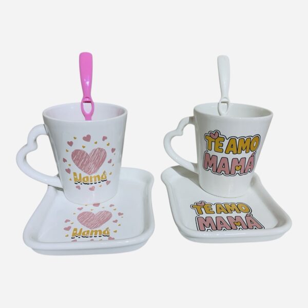 3 Sets    tostada rosa y oro ( taza-tostada-cuchara ) - Imagen 3