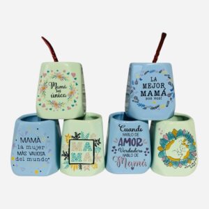 Mates para mama 
con bombilla x 5 
diseños Surtidos