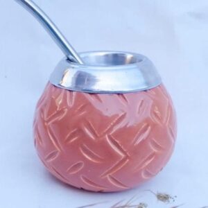 Mate ceramica con virola de aluminio
