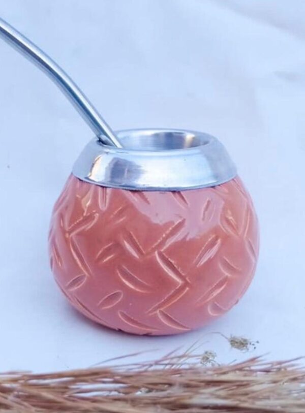 Mate ceramica con virola de aluminio