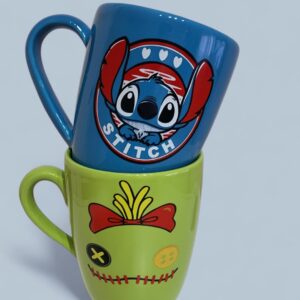 Taza Stitch + Taza Scrump  con cucharas de encastre