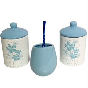 Set de mate flores celestes