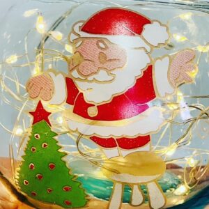 Fanal de vidrio pecera diseños navideños  surtidos x10