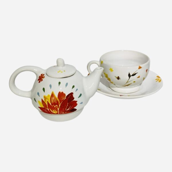 Tea for one flor de loto con plato - Imagen 2