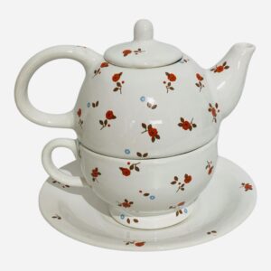 Tea for one  flores rojas baby con plato