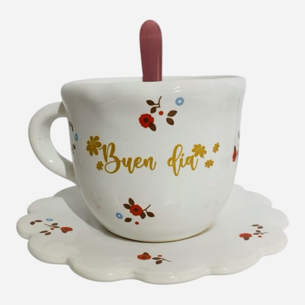 Set princesa flores rojas baby + frase oro gold - Imagen 3