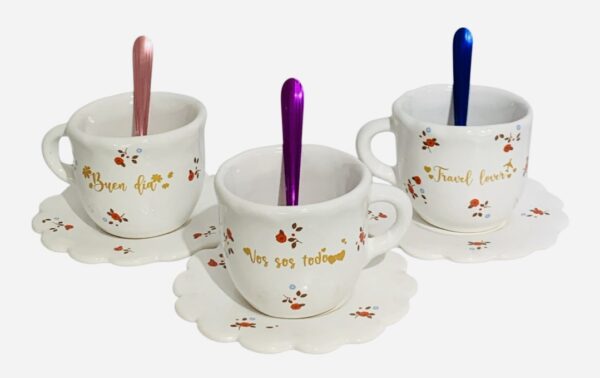 Set princesa flores rojas baby + frase oro gold