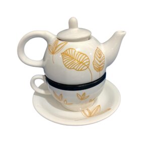 Tea for one hojas de oro con plato