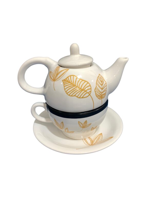 Tea for one hojas de oro con plato