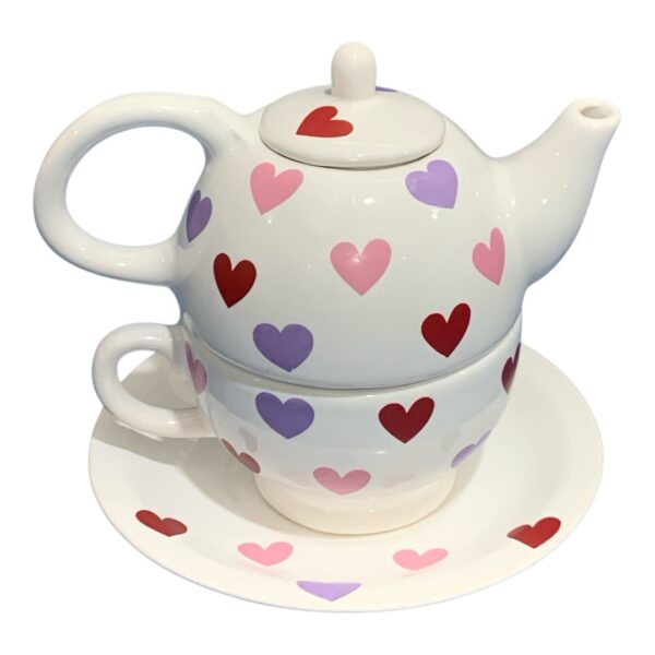 Tea for one con Plato corazones