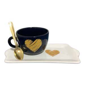 Set corazon oro ( con cuchara anodizada)