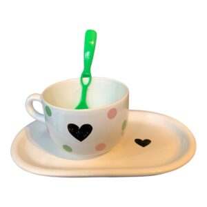 Set corazón negro ( tazón-bandeja-cuchara)