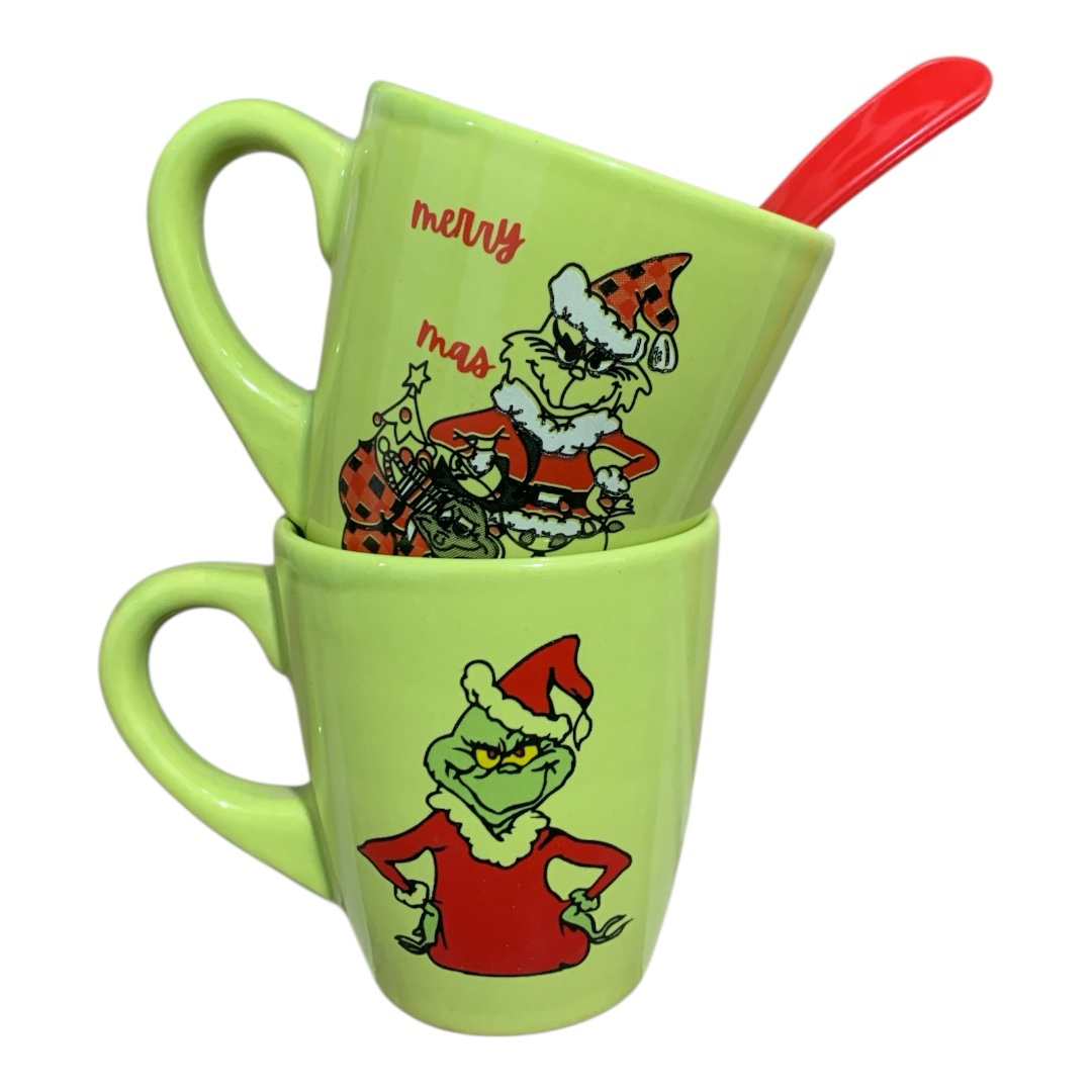 Taza grinch navideño + cuchara