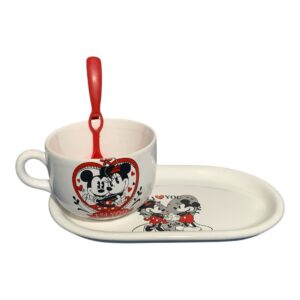 Set Mickey Minnie in love ( tazon-bandeja+ cuchara)