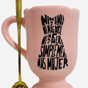 Chocolatero boca flor mujer vestido rosa