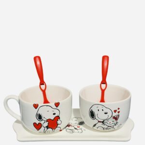 Set Snoopy 5 piezas ( tazón- cerealero-bandeja y 2 cucharas)