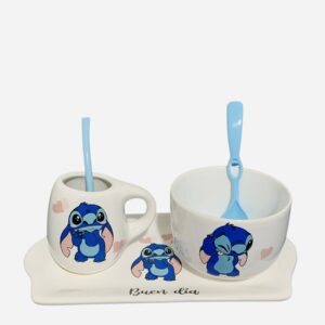 Set Stitch matero 5 piezas ( mate + cerealero-bandeja y 2 cucharas)