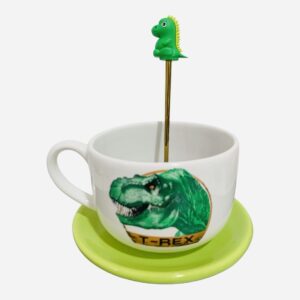 Set desayuno dinos con cuchara 3D
