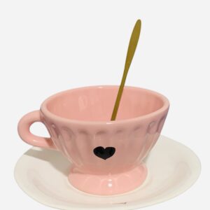 Taza de té vintage modelo corazón