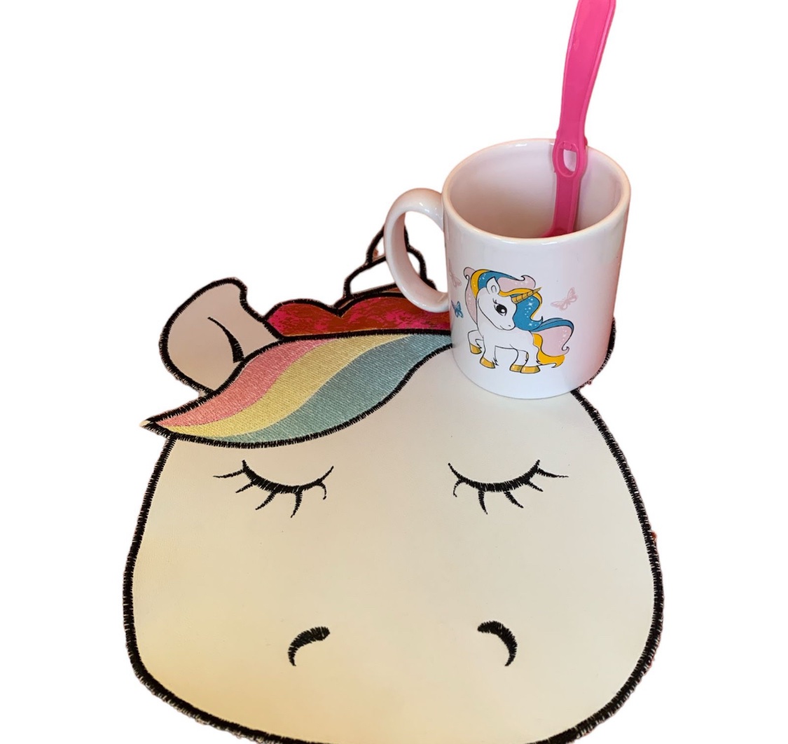 Set Unicornio mantel de ecocuero