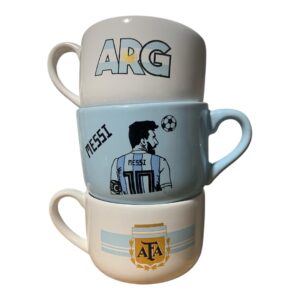 Pack conveniente Argentina (2 tazones Argentina + 1 celeste Messi )