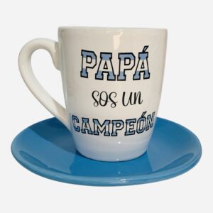 Set papá campeón plato turquesa
