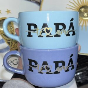 Tazón celeste turquesa x 2 papá feliz dia oro