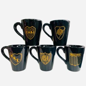 Tazas futbol oro gold x 5