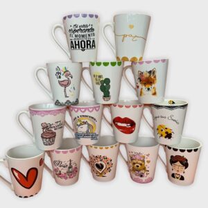 Caja x36 tazas diseños surtidos línea fina