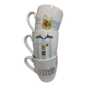 Caja mayorista ARGENTINA x 39 ( 30 tazas - 4 mates -2 tazones pelota 3D)+ 3 globos camiseta de regalo para decorar tu local
