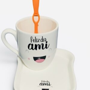 Set feliz día ami ( taza-tostada-cuchara )