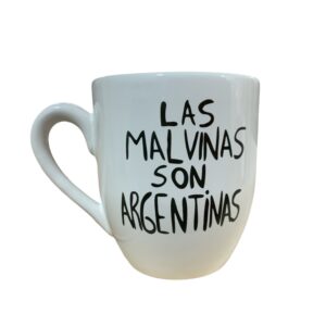 Taza Malvinas doble díseño con deco oro