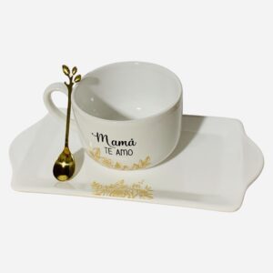 Set mamá oro ( tazón)  cuchara acero